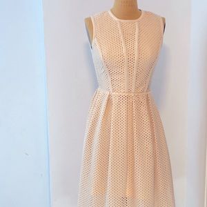 Sandro Paris Nude Blush Pink Mesh Midi Dress 2